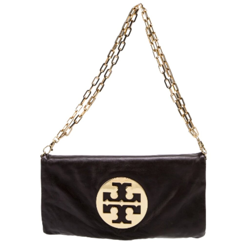 TORY BURCH Soft Leather Shoulder Bag | Dark Brown | Women's  | Removable Strap